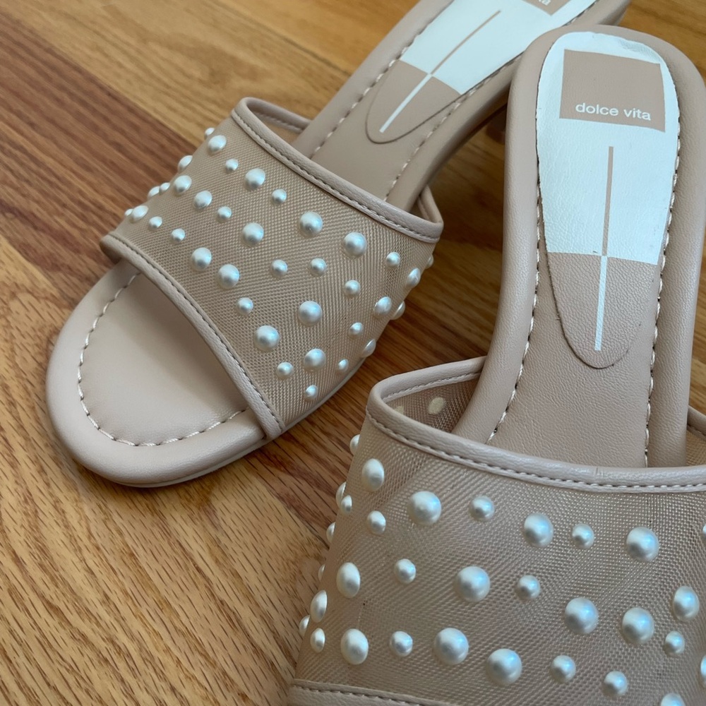 Dolce Vita pearl slide on heels